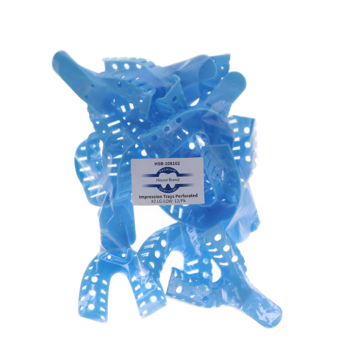 House Brand Dentistry 108102 Perforated Impression Trays #2 Large Lower 12/Pk House Brand Dentistry 108102 Perforated Impression Trays #2 Large Lower 12/Pk